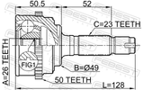 Febest 0310-061A50 Outer CV Joint 26X49X23