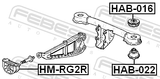 Febest HM-RG2R Rear Differential Mount