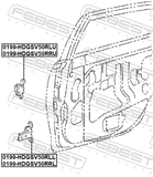 Febest 0199-HDGSV50RRL Right Rear Door Lower Hinge