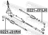 Febest 0221-J31LH Steering Tie Rod End Left
