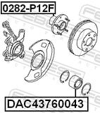 Febest DAC43760043 Front Wheel Bearing 43X76X43