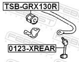 Febest TSB-GRX130R Rear Stabilizer Bar Bush D14.5