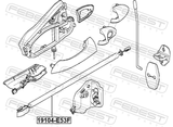 Febest 19104-E53F Outer Door Lock Cable
