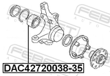 Febest DAC42720038-35 Front Wheel Bearing 42X72X35X38