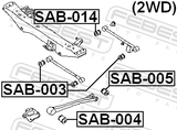 Febest SAB-005 Rear Trailing Rod Bushing