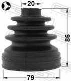Febest 1915-X3T Boot Inner CV Joint Kit 79X86X20