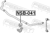Febest NSB-041 Front Stabilizer Bar Bush D26