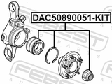 Febest DAC50890051-KIT Rear Wheel Bearing Repair Kit 50X89X51