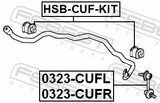 Febest HSB-CUF-KIT Front Stabilizer Bar Bush Kit D26.5