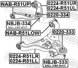 Febest NAB-R51UP Bushing, Front Upper Control Arm