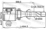 Febest 2911-FLIIMTRH Inner CV Joint Right 27X30X28