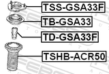 Febest TB-GSA33 Front Shock Absorber Bearing