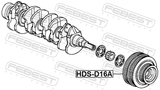 Febest HDS-D16A Crankshaft Pulley D16A/Zc