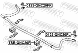 Febest 0123-QNC20FL Front Left Stabilizer Link / Sway Bar Link