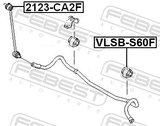 Febest VLSB-S60F Front Stabilizer Bar Bush D20