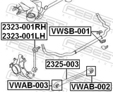 Febest 2325-003 Rear Lower Transverse Link