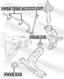 Febest VWSB-TIGIIF-KIT Front Stabilizer Bar Bush Kit D25.2