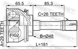 Febest 0710-GVSQ Outer CV Joint 29X48X26