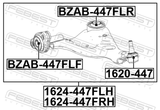 Febest BZAB-447FLR Rear Bushing, Front Control Arm