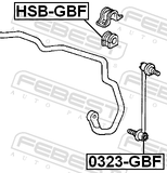 Febest HSB-GBF Front Stabilizer Bar Bush D22