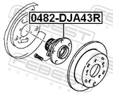 Febest 0482-DJA43R Rear Wheel Hub