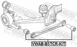 Febest VWAB-B5TCR-KIT Rear Trasverse Rod Bushing Kit