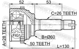 Febest 0310-054A50 Outer CV Joint 28X60X26
