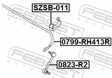 Febest 0799-RH413R Stabilizer Rear