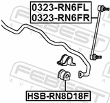 Febest HSB-RN8D18F Front Stabilizer Bar Bush D18