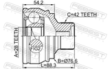 Febest 1710-A7 Outer CV Joint 28X76.5X42