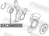 Febest DAC36660035 Front Wheel Bearing 36X66X35
