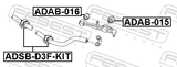 Febest ADSB-D3F-KIT Front Stabilizer Bar Bush Kit D30.8