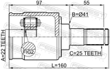 Febest 2211-FBMTLH Inner CV Joint Left 22X41X25