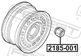 Febest 2185-001 Wheel Nut M12X1.5 L15.1