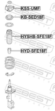 Febest KB-SED18F Front Shock Absorber Bearing