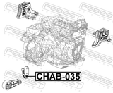 Febest CHAB-035 Transmission Mount Bushing