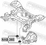 Febest NAB-360 Rear Crossmember Bushing