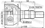 Febest 3210-SRXLF1 Outer CV Joint 24X52.3X30