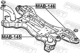 Febest MAB-145 Subframe Front Bushing
