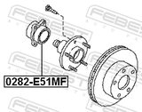 Febest 0282-E51MF Front Wheel Hub