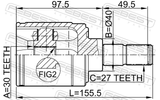 Febest 0311-HRVATRH Inner CV Joint Right 30X40X27