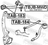Febest TAB-184 Bushing, Front Lower Control Arm