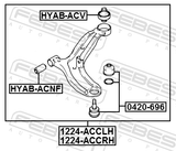 Febest 1224-ACCLH Left Front Arm