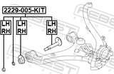 Febest 2229-005-KIT Repair Kit, Camber Adjusting Eccentric Bolt