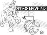 Febest 0882-G12WSMR Rear Wheel Hub
