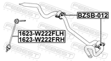 Febest 1623-W222FLH Front Left Stabilizer Link / Sway Bar Link