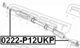 Febest 0222-P12UKP Steering Tie Rod M18X1.5/M12X1.25