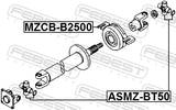 Febest MZCB-B2500 Drive Shaft Bearing