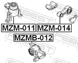 Febest MZMB-012 Left Engine Mount Bushing