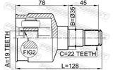 Febest 1011-AV Inner CV Joint 19X35X22